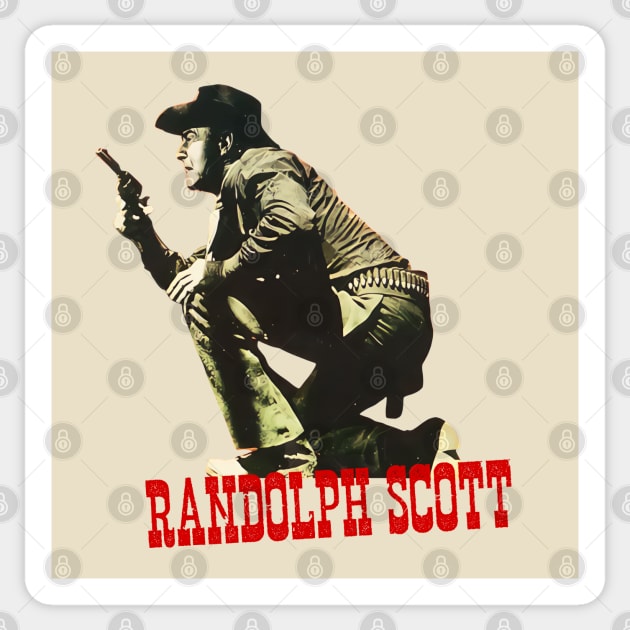 Randolph Scott - Western Star Sticker by wildzerouk